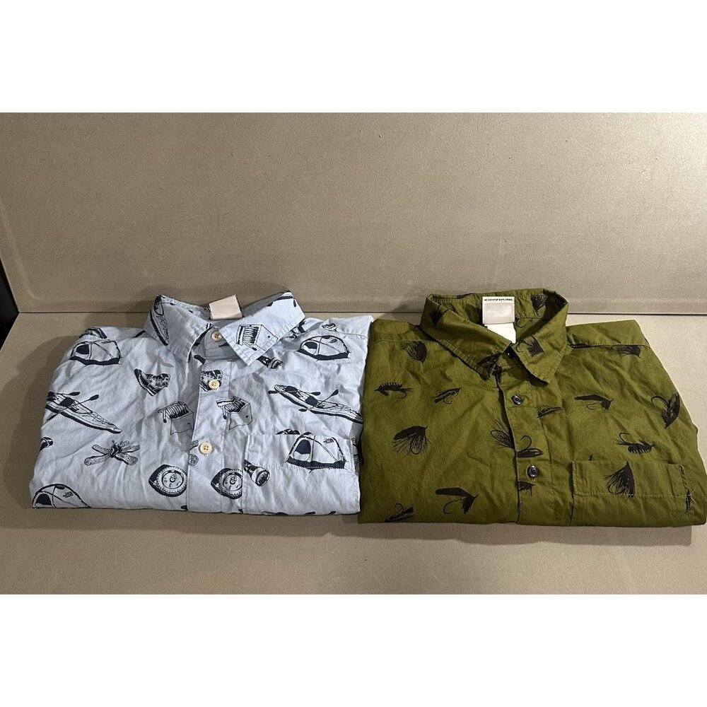 mens north face Button Short Sleeve Shirt Lot Of 2‎ Size S